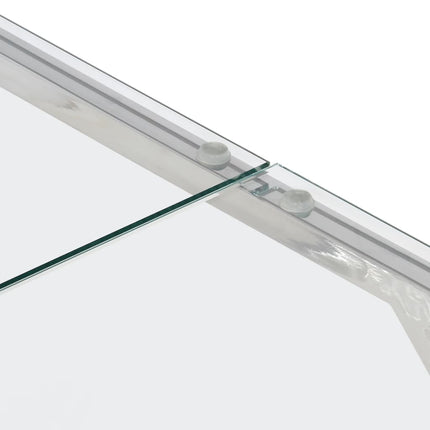 Soffbord silver rostfritt stål och härdat glas