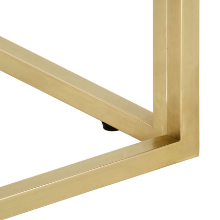 Soffbord guld rostfritt stål och härdat glas