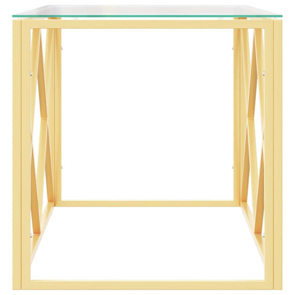 Soffbord 110x45x45 cm rostfritt stål och glas