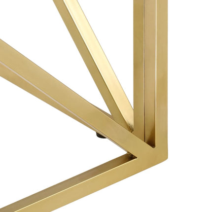 Soffbord guld rostfritt stål och härdat glas