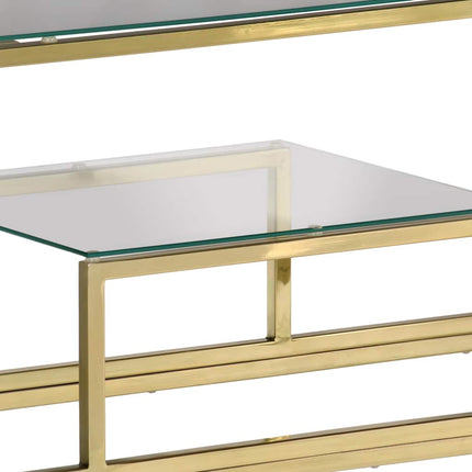 Konsolbord guld rostfritt stål och härdat glas