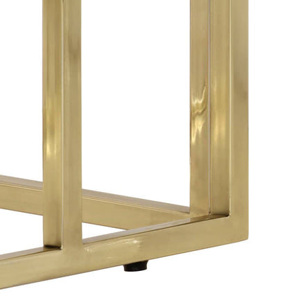 Konsolbord guld rostfritt stål och härdat glas