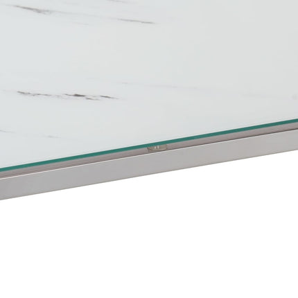 Konsolbord silver rostfritt stål och härdat glas