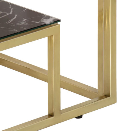 Konsolbord guld rostfritt stål och härdat glas