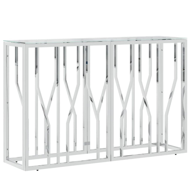 Avlastningsbord 110x30x70 cm rostfritt stål och glas