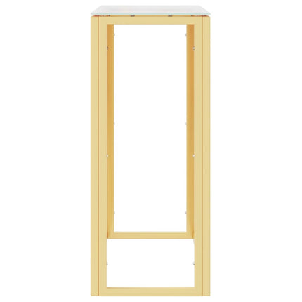 Avlastningsbord guld 70x30x70 cm rostfritt stål och glas