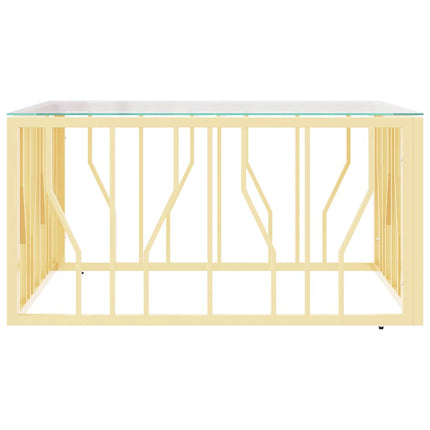 Soffbord guld 80x80x40 cm rostfritt stål och glas