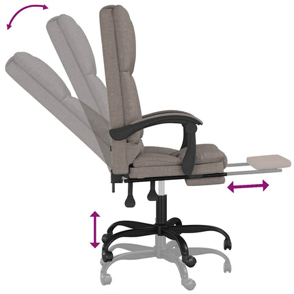 Kontorsstol med massage taupe tyg