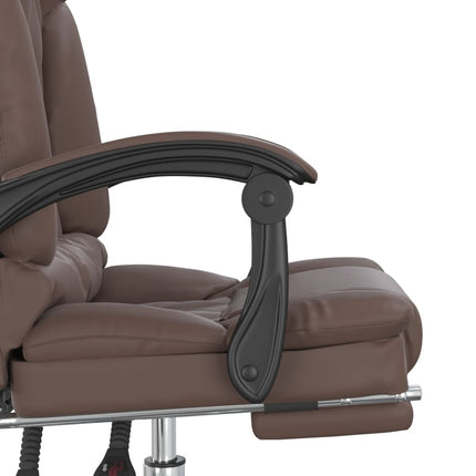 Kontorsstol med massage brun konstläder