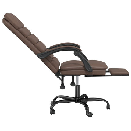 Kontorsstol med massage brun konstläder