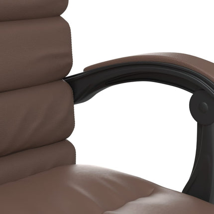 Kontorsstol med massage brun konstläder