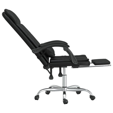 Massagestol med lutning svart konstläder