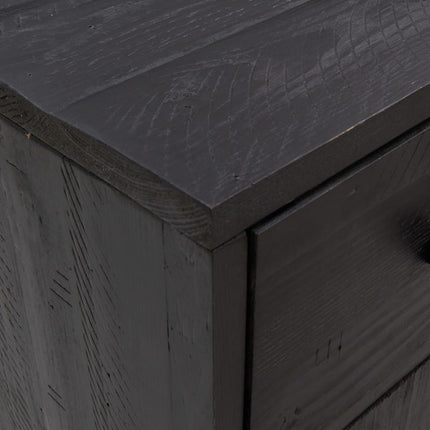 Skänk svart 110x35x70 cm massiv furu