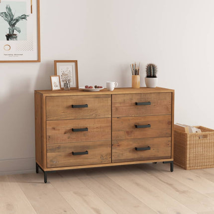 Skänk brun 110x35x70 cm massiv furu