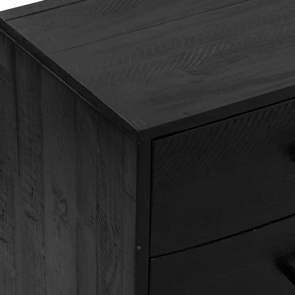Skänk svart 110x35x70 cm massiv furu