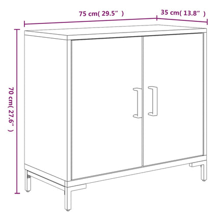 Skänk brun 75x35x70 cm massiv furu
