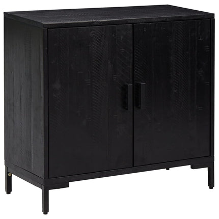 Skänk svart 75x35x70 cm massiv furu