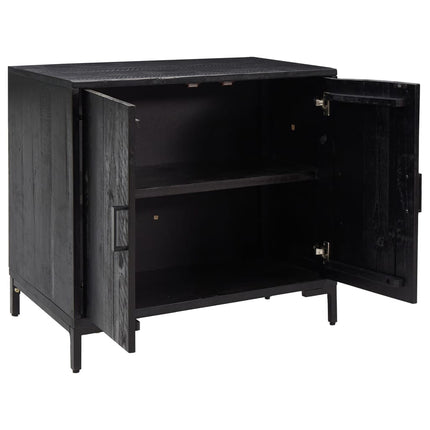 Skänk svart 75x35x70 cm massiv furu