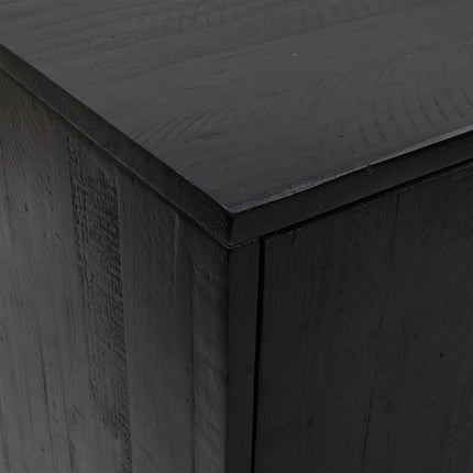 Skänk svart 75x35x70 cm massiv furu