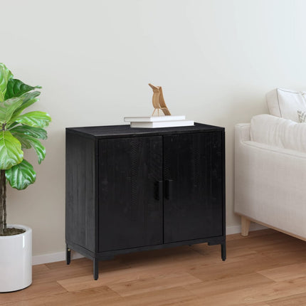 Skänk svart 75x35x70 cm massiv furu