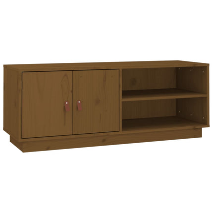 Tv-bänk honungsbrun 105x34x40 cm massiv furu