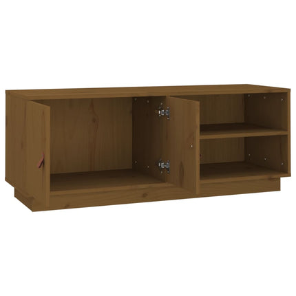 Tv-bänk honungsbrun 105x34x40 cm massiv furu