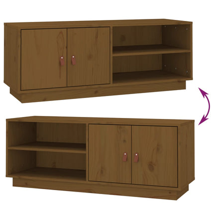 Tv-bänk honungsbrun 105x34x40 cm massiv furu