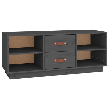 Tv-bänk grå 100x34x40 cm massiv furu