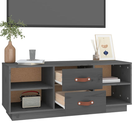 Tv-bänk grå 100x34x40 cm massiv furu