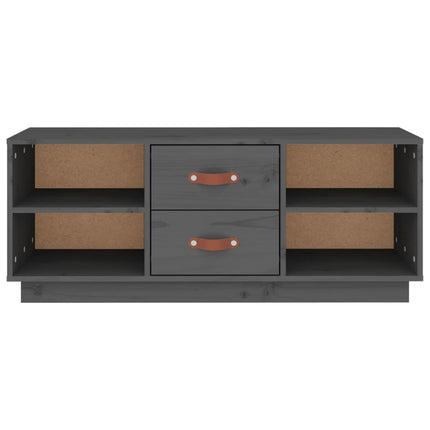 Tv-bänk grå 100x34x40 cm massiv furu