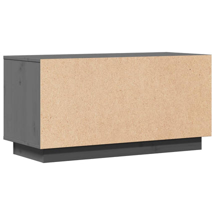Tv-bänk grå 80x34x40 cm massiv furu