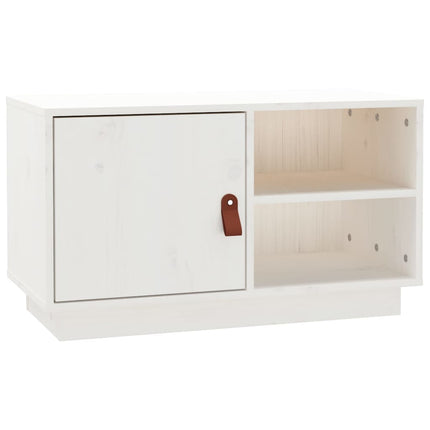Tv-bänk vit 70x34x40 cm massiv furu