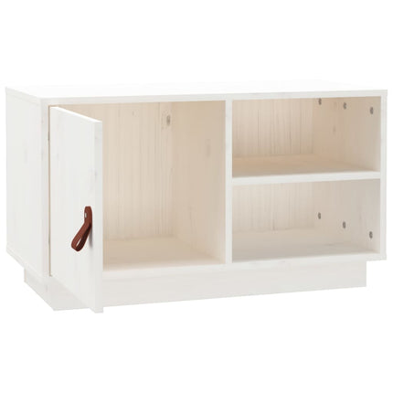 Tv-bänk vit 70x34x40 cm massiv furu