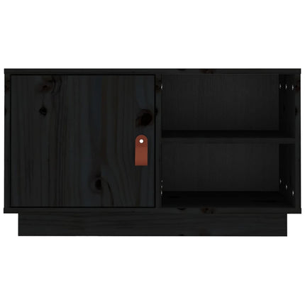 Tv-bänk svart 70x34x40 cm massiv furu