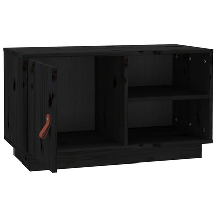 Tv-bänk svart 70x34x40 cm massiv furu