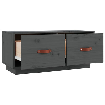Tv-bänk grå 80x34x35 cm massiv furu