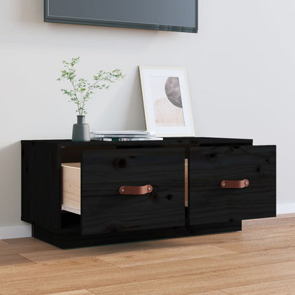 Tv-bänk svart 80x34x35 cm massiv furu