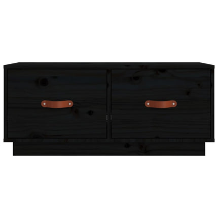 Tv-bänk svart 80x34x35 cm massiv furu