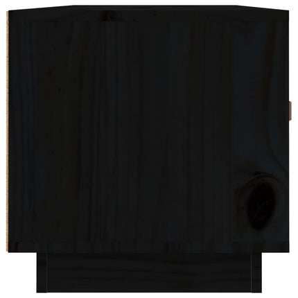 Tv-bänk svart 80x34x35 cm massiv furu