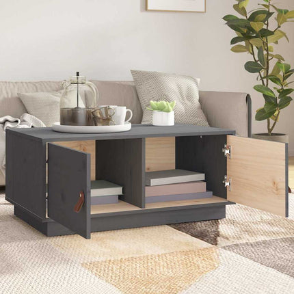 Soffbord grå 80x50x35 cm massiv furu