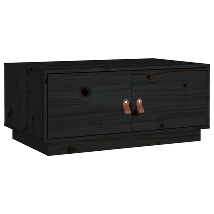 Soffbord svart 80x50x35 cm massiv furu