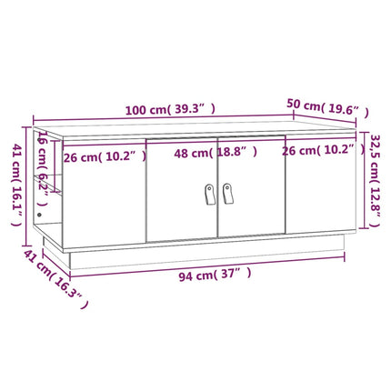 Soffbord 100x50x41 cm massivt furu