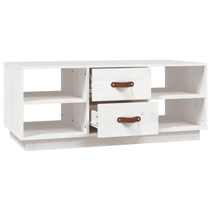 Soffbord vit 100x50x41 cm massiv furu