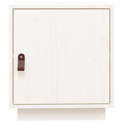 Sängbord vit 40x34x45 cm massivt furuträ