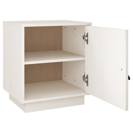 Sängbord vit 40x34x45 cm massivt furuträ