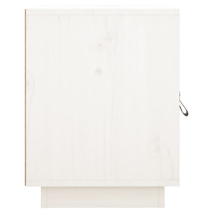Sängbord vit 40x34x45 cm massivt furuträ