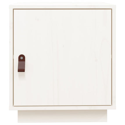 Sängbord 2 st vit 40x34x45 cm massivt furuträ