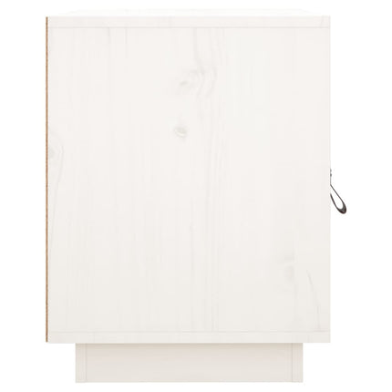 Sängbord 2 st vit 40x34x45 cm massivt furuträ