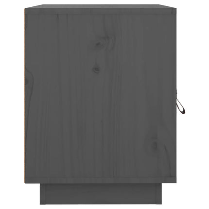 Sängbord 2 st grå 40x34x45 cm massivt furuträ