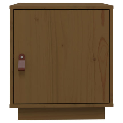 Sängbord honungsbrun 40x34x45 cm massiv furu